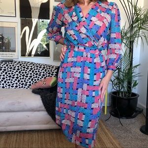 Vintage 80s/90s Color Block Dress